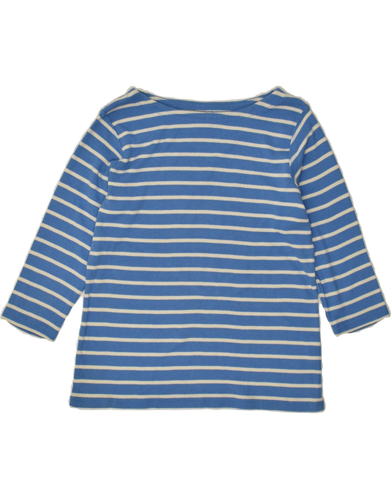 L.L.BEAN Womens Top 3/4 Sleeve UK 14 Large Blue Striped Cotton | Vintage L.L.Bean | Thrift | Second-Hand L.L.Bean | Used Clothing | Messina Hembry 