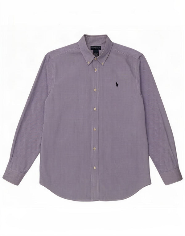 Ralph Lauren Boys Shirt 15-16 Years XL Blue Pinstripe Cotton