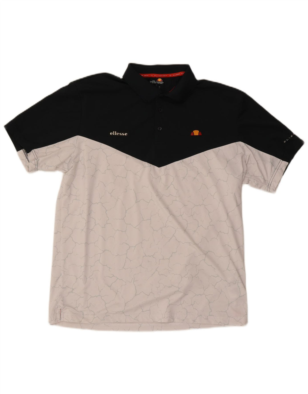Ellesse Mens Polo Shirt XL White Colourblock Polyester
