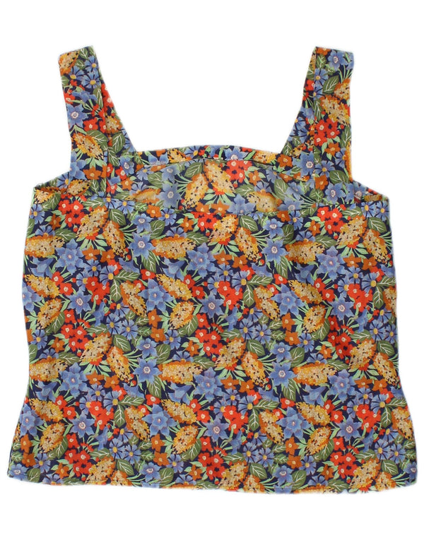 Vintage Womens Cami Top UK 10 Small Multicoloured Floral