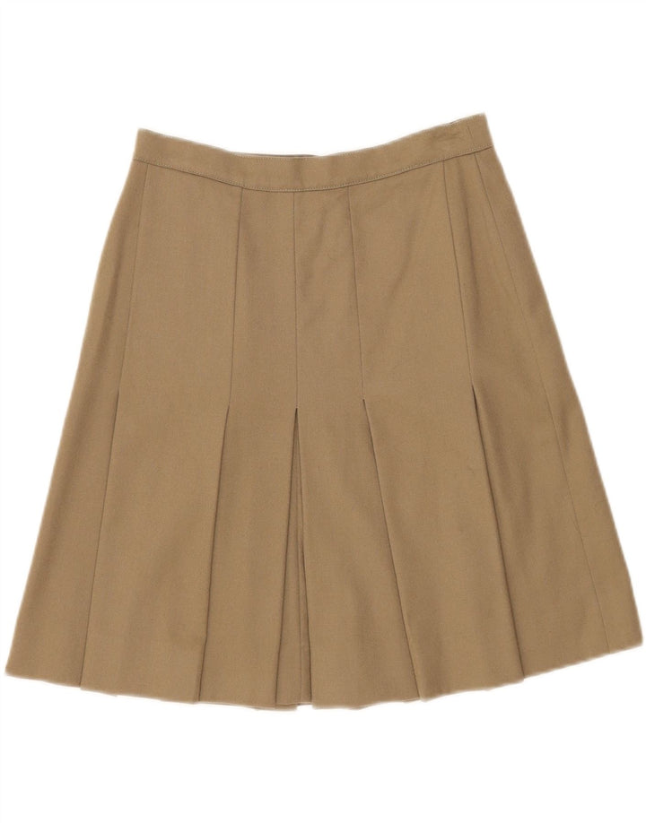 Vintage Womens Pleated Skirt W26 Small Khaki