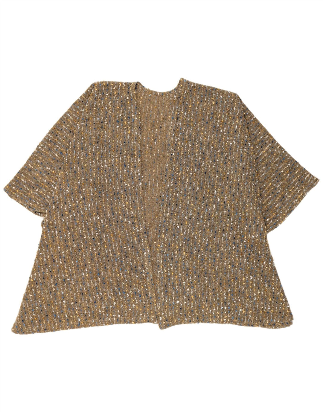 Vintage Womens Cape Cardigan Sweater One Size Brown Striped