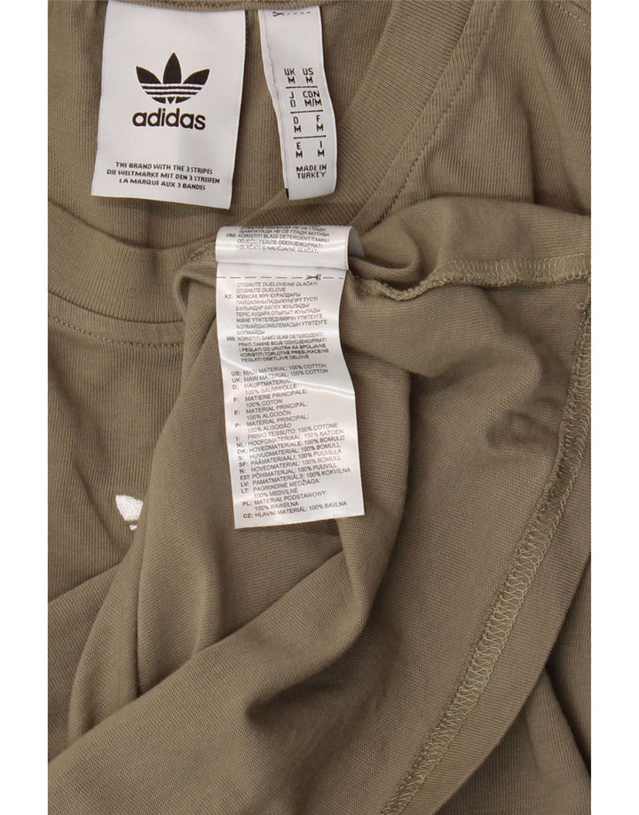 Adidas Mens Graphic T-Shirt Top Medium Khaki Cotton