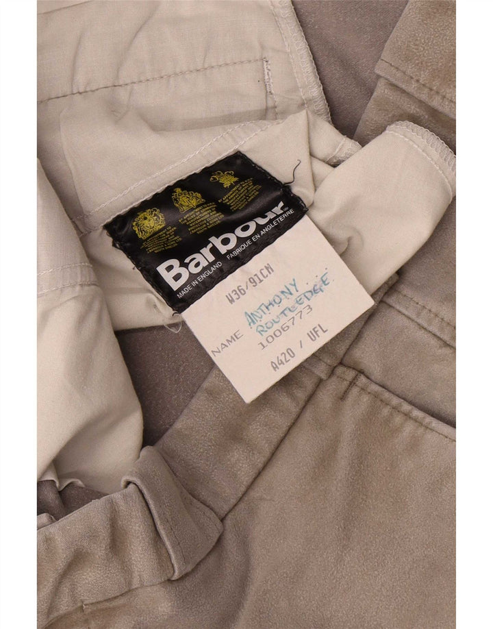 Barbour Mens Straight Chino Trousers W36 L30 Grey Cotton