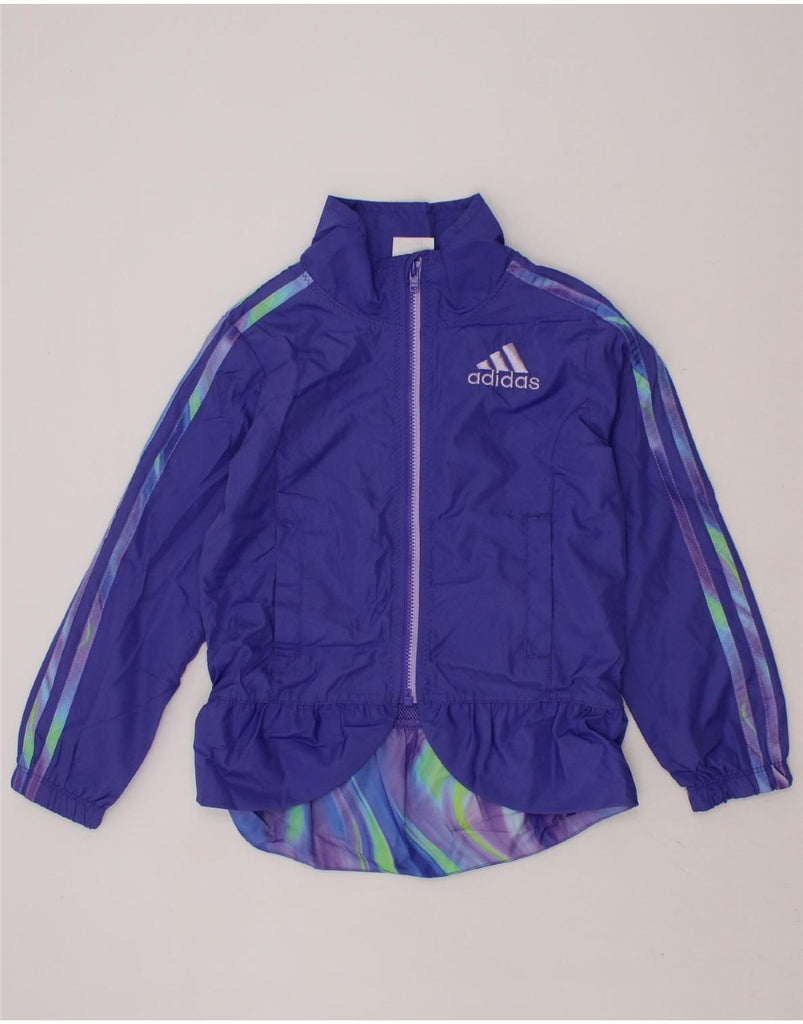 ADIDAS Girls Rain Jacket 2-3 Years Blue Polyester Vintage Adidas and Second-Hand Adidas from Messina Hembry 