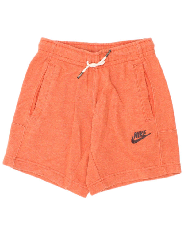 Nike Boys Standard Fit Sport Shorts 8-9 Years Small Orange Cotton