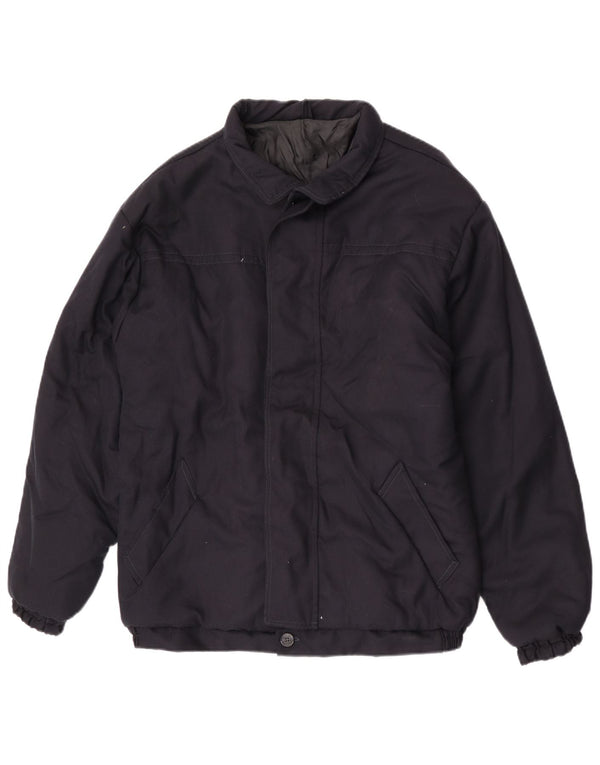 Vintage Mens Bomber Jacket UK 42 XL Navy Blue