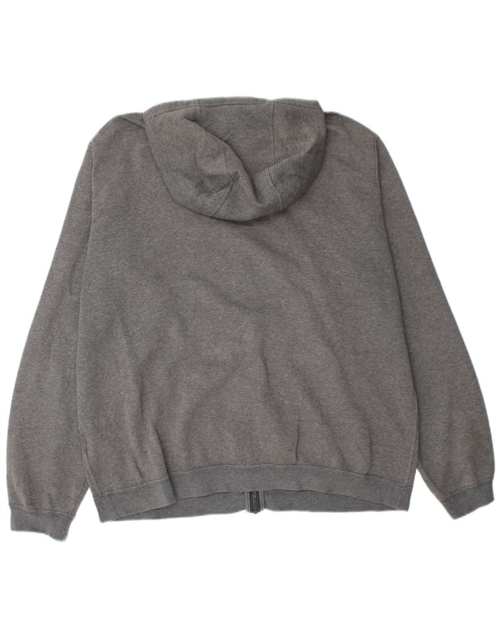 NIKE Mens Zip Hoodie Sweater XL Grey Cotton