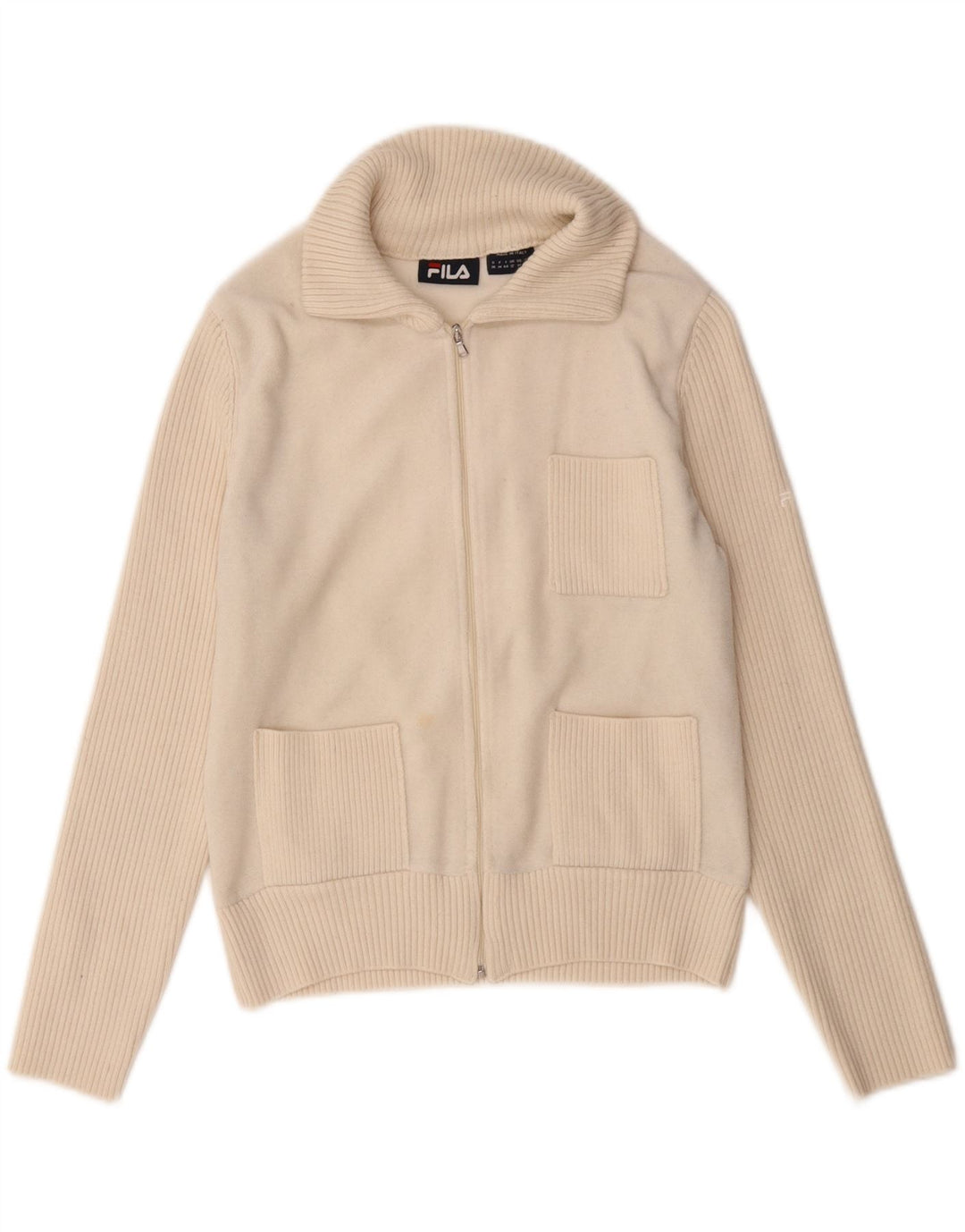 Fila Womens Cardigan Sweater UK 12 Medium Beige Polyacrylic