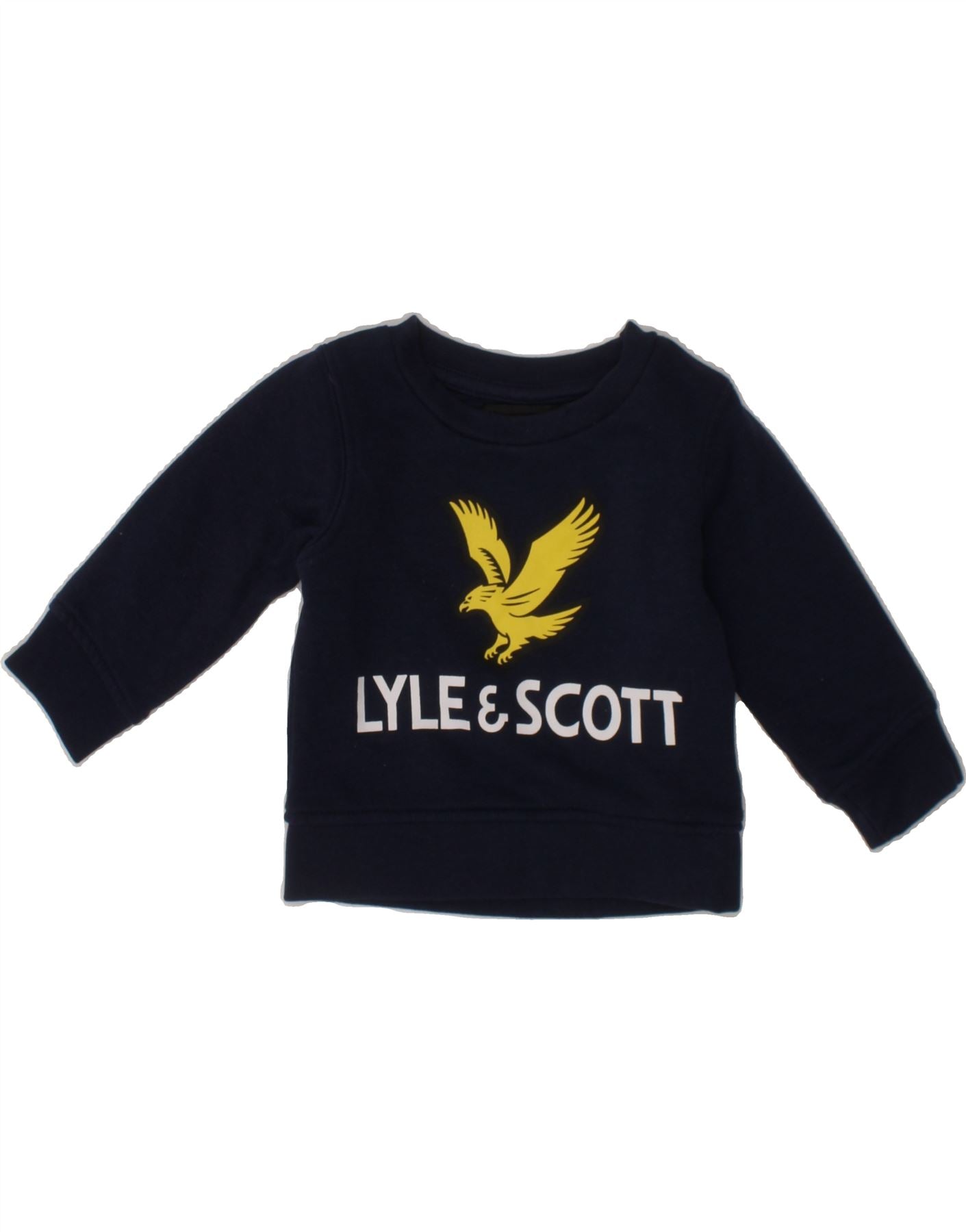 LYLE SCOTT Baby Boys Graphic Sweatshirt Jumper 3-6 Months Navy