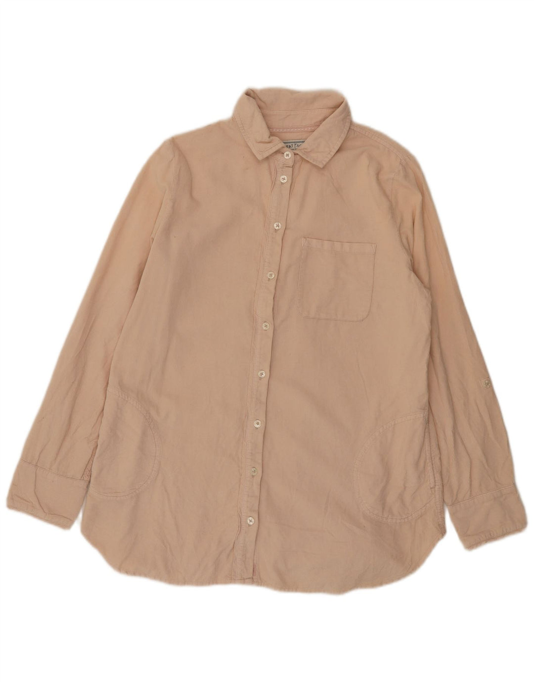 Fat Face Womens Corduroy Shirt UK 12 Medium Beige Cotton