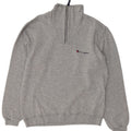 Champion Mens Zip Neck Sweatshirt Jumper Small Grey Flecked Cotton