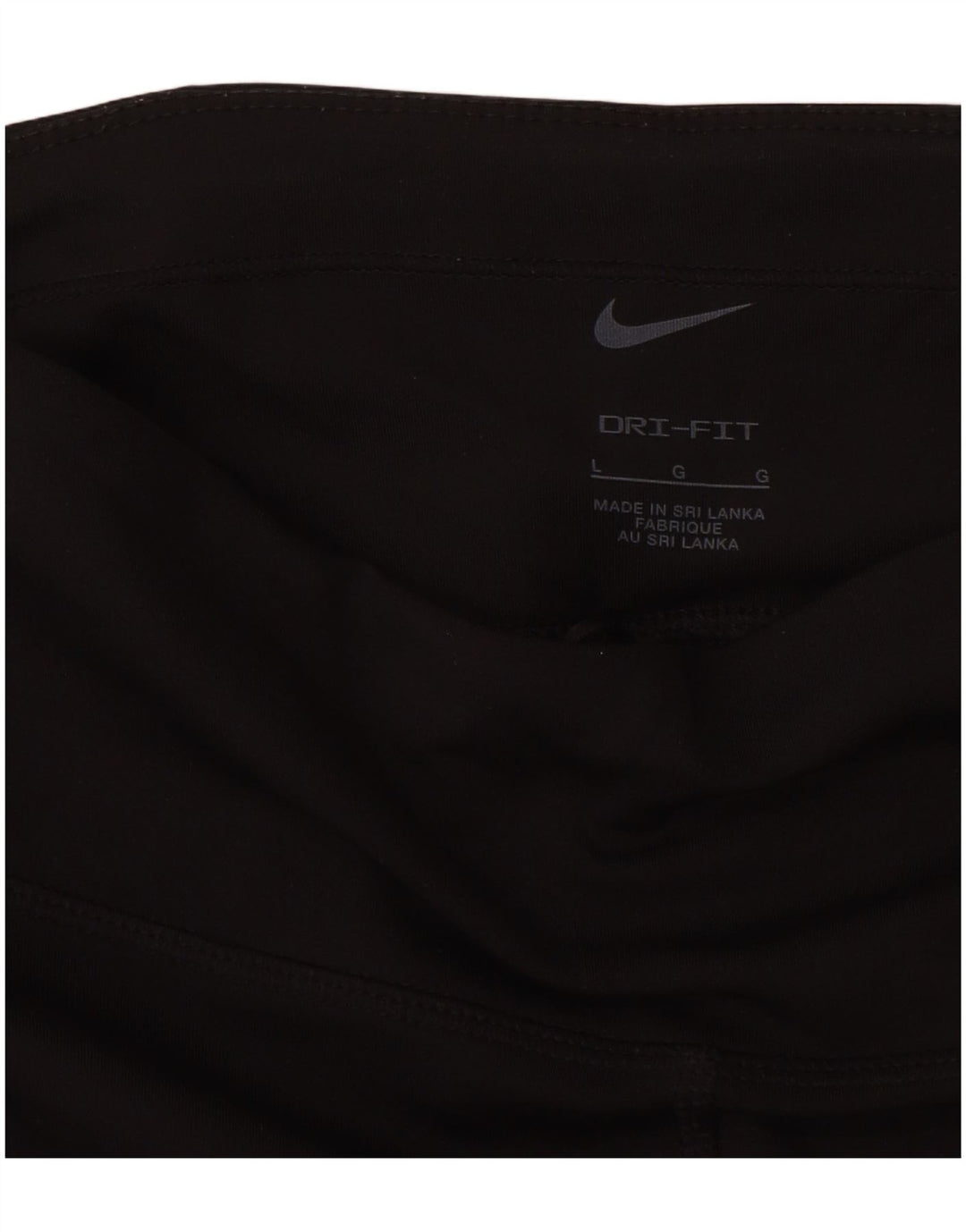 NIKE Womens Dri Fit Capri Leggings UK 14 Large Black Polyester