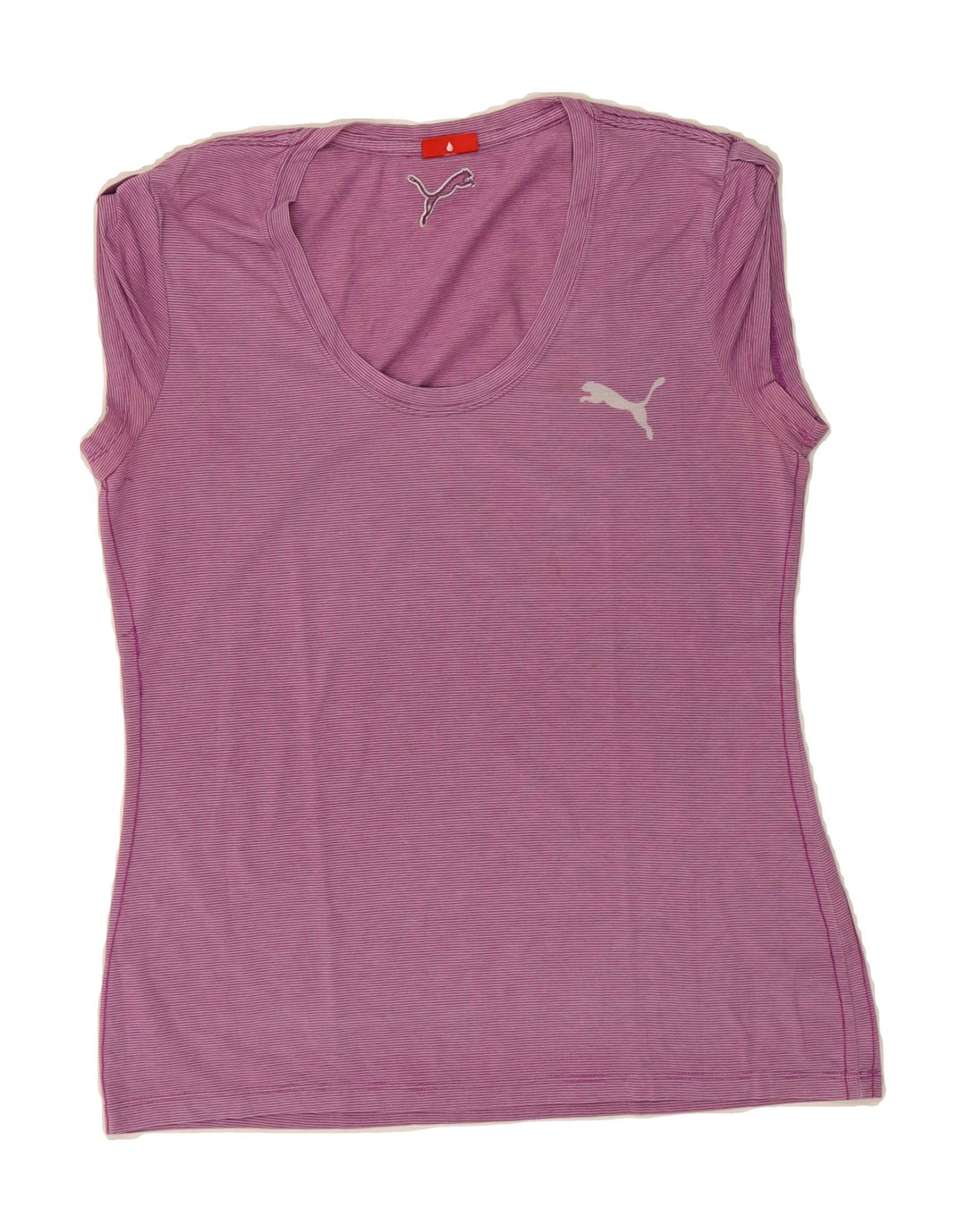 PUMA Womens T-Shirt Top UK 16 Large Pink Striped Vintage Puma and Second-Hand Puma from Messina Hembry 
