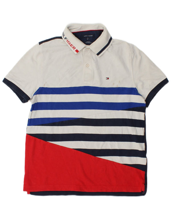 Tommy Hilfiger Mens Graphic Polo Shirt Medium Multicoloured Striped