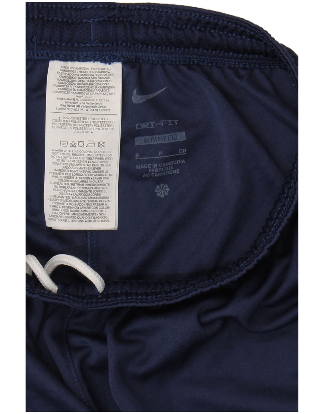 Nike Mens Dri Fit Slim Fit Sport Shorts Small  Navy Blue Polyester