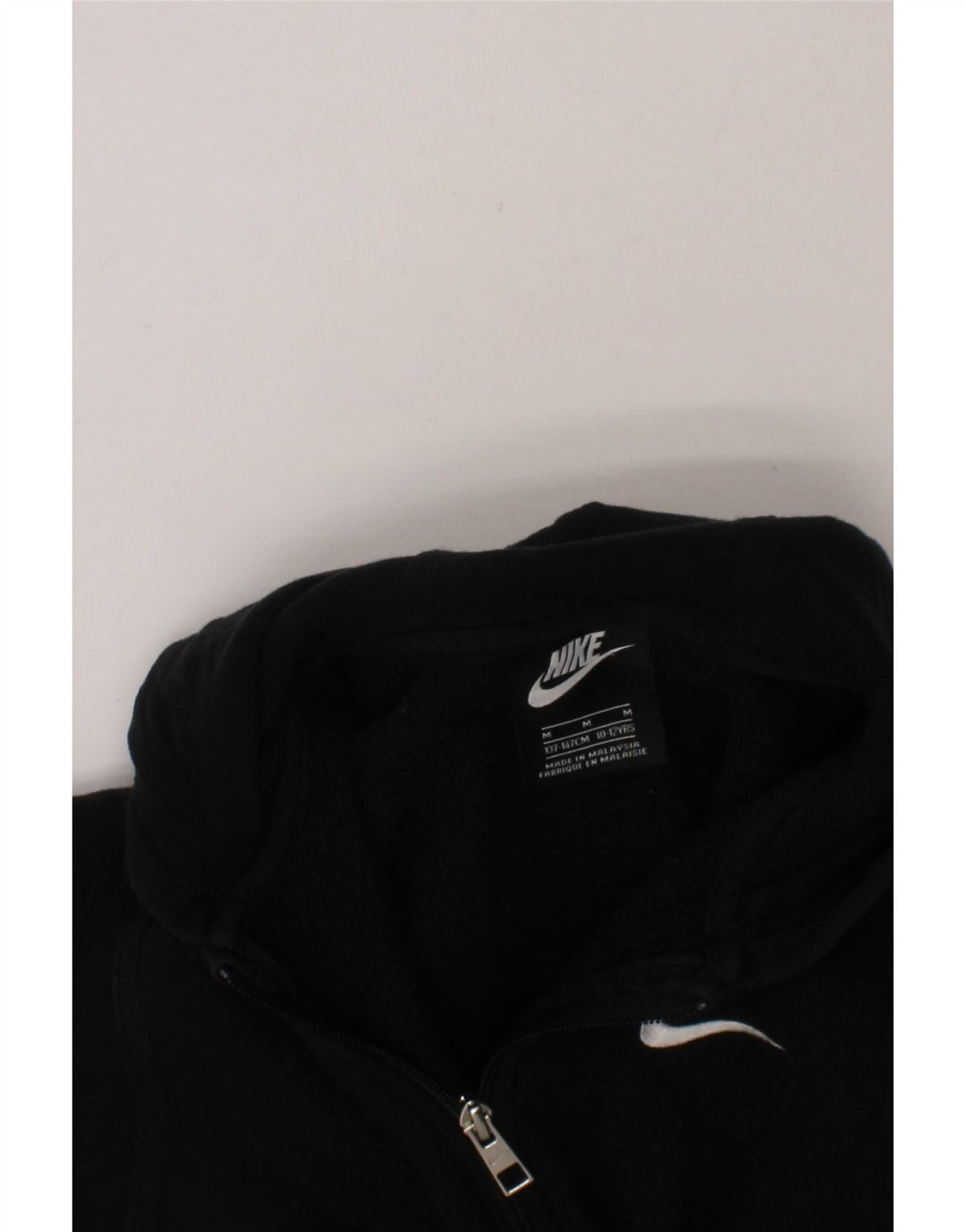 NIKE Boys Zip Hoodie Sweater 10-11 Years Medium Black Cotton Vintage Nike and Second-Hand Nike from Messina Hembry 