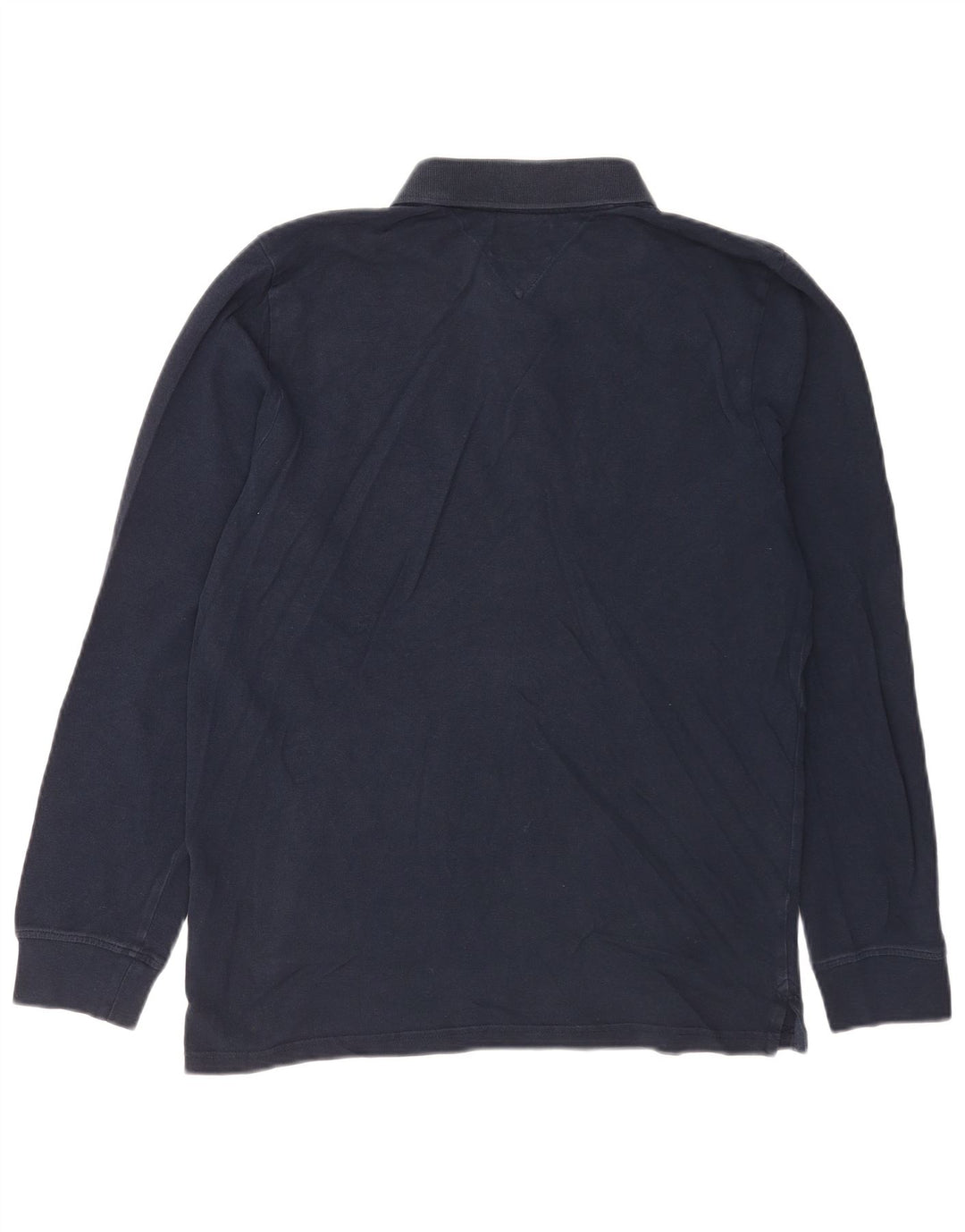 Tommy Hilfiger Mens Long Sleeve Polo Shirt Medium Navy Blue Cotton
