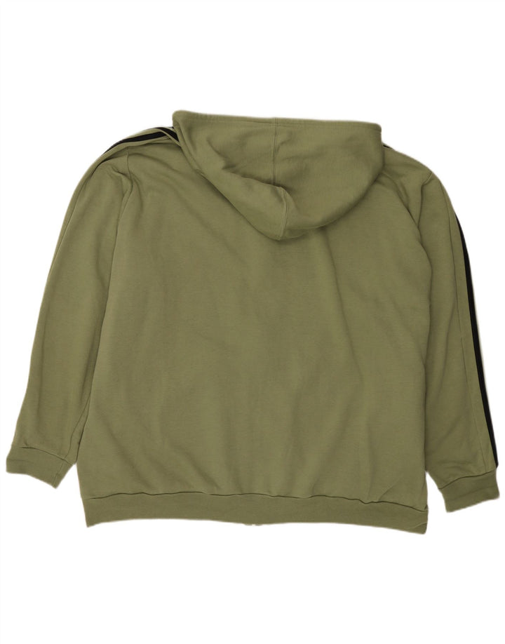 Adidas Mens Zip Hoodie Sweater 3XL Khaki Cotton