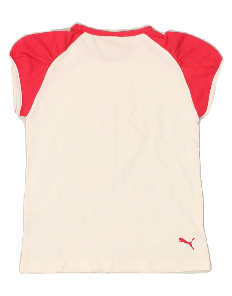 PUMA Girls Graphic T-Shirt Top 2-3 Years White Cotton | Vintage Puma | Thrift | Second-Hand Puma | Used Clothing | Messina Hembry 