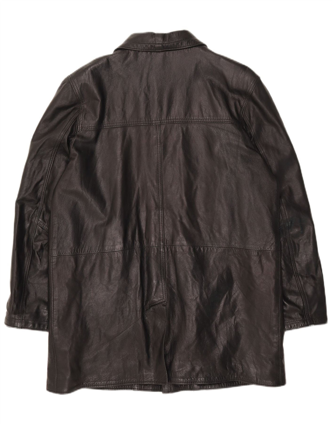 Vintage Mens Oversized Leather Jacket UK 40 Large Black Leather