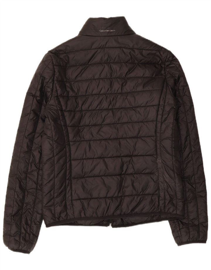 Calvin Klein Jeans Womens Reversible Jacket UK 14 Medium Black Polyamide