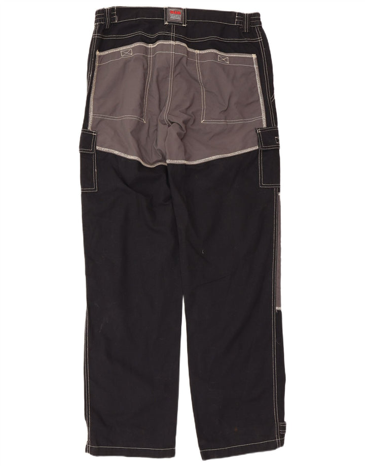 Slam Mens Cargo Trousers IT 50 Large W36 L34 Black Colourblock Cotton