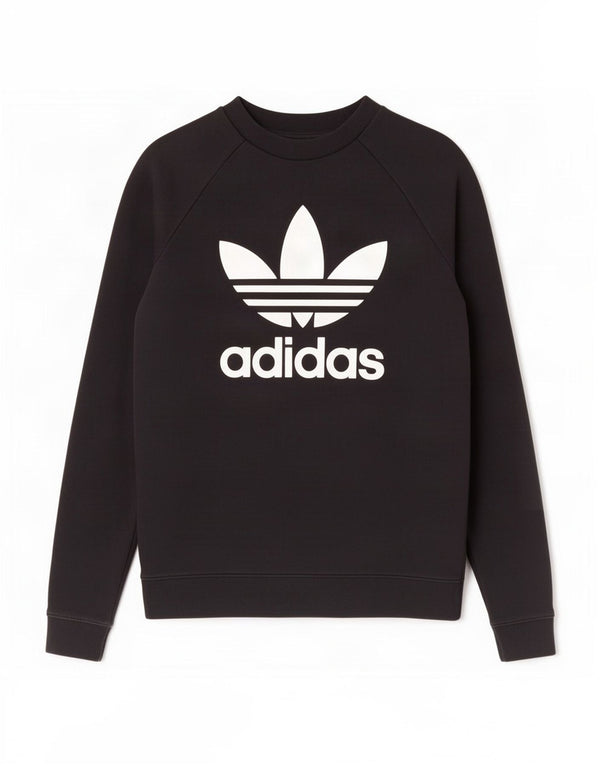 Adidas Womens Graphic Sweatshirt Jumper UK 10 Small Black Cotton