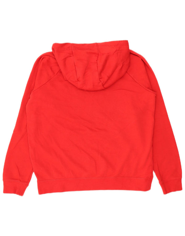 Nike Womens Oversized Hoodie Jumper UK 14 Medium Red Cotton