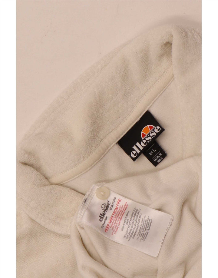 Ellesse Mens Velvet Polo Shirt Large White Cotton