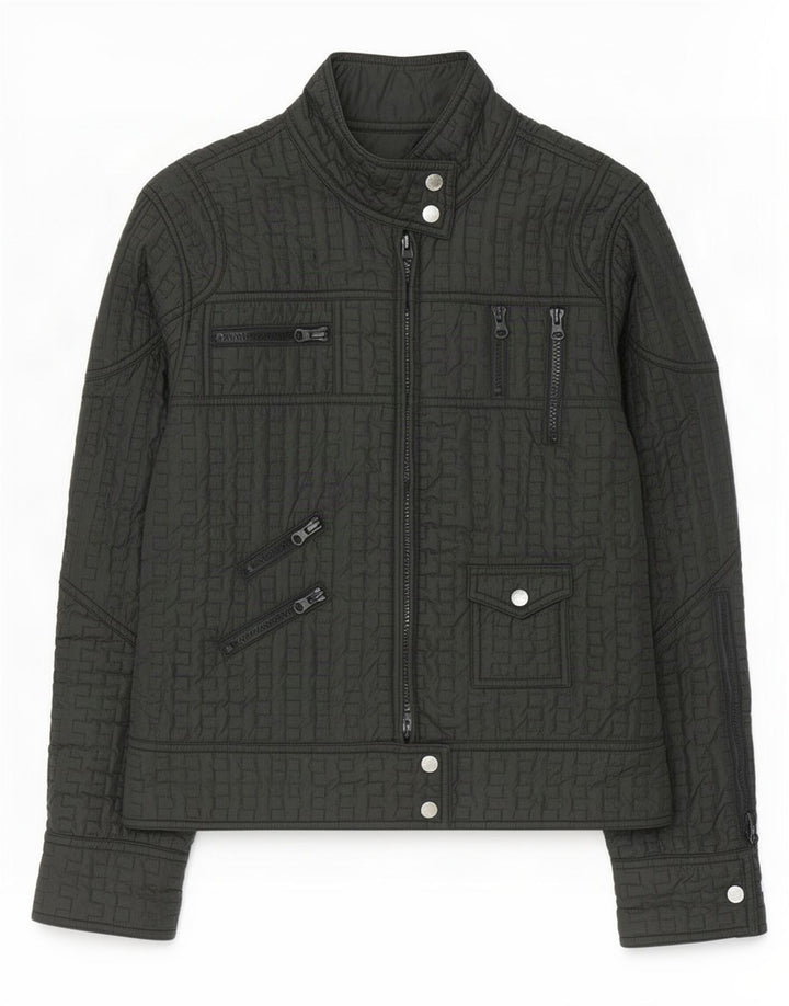 Les Copains Womens Quilted Jacket IT 42 Medium Black Polyester