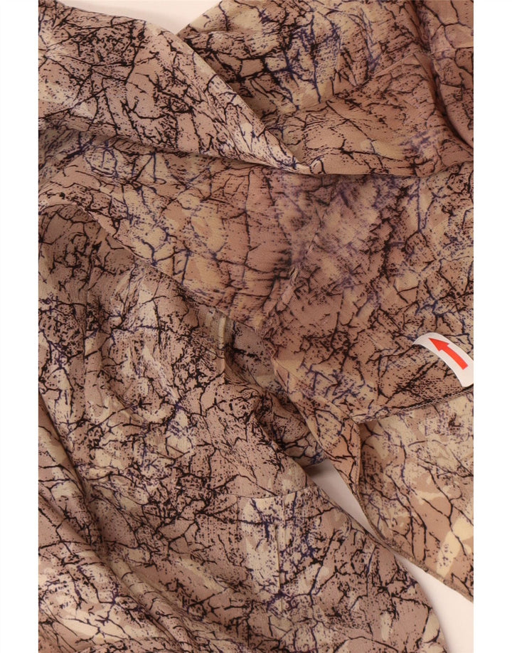 Vintage Womens Abstract Pattern Shift Dress UK 16 Large Brown