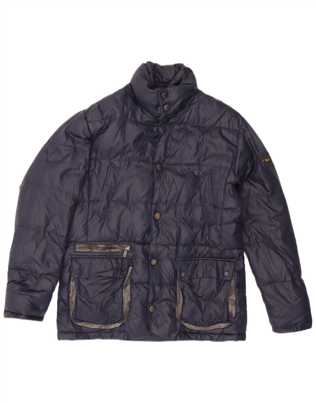 ALVIERO MARTINI Mens Padded Jacket IT 52 XL Navy Blue Nylon
