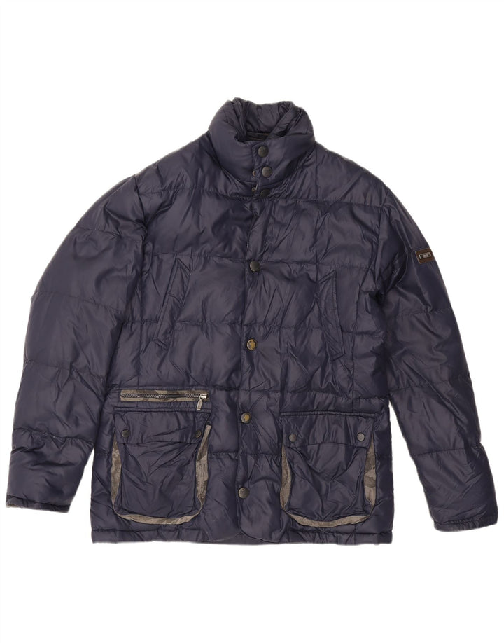 ALVIERO MARTINI Mens Padded Jacket IT 52 XL Navy Blue Nylon