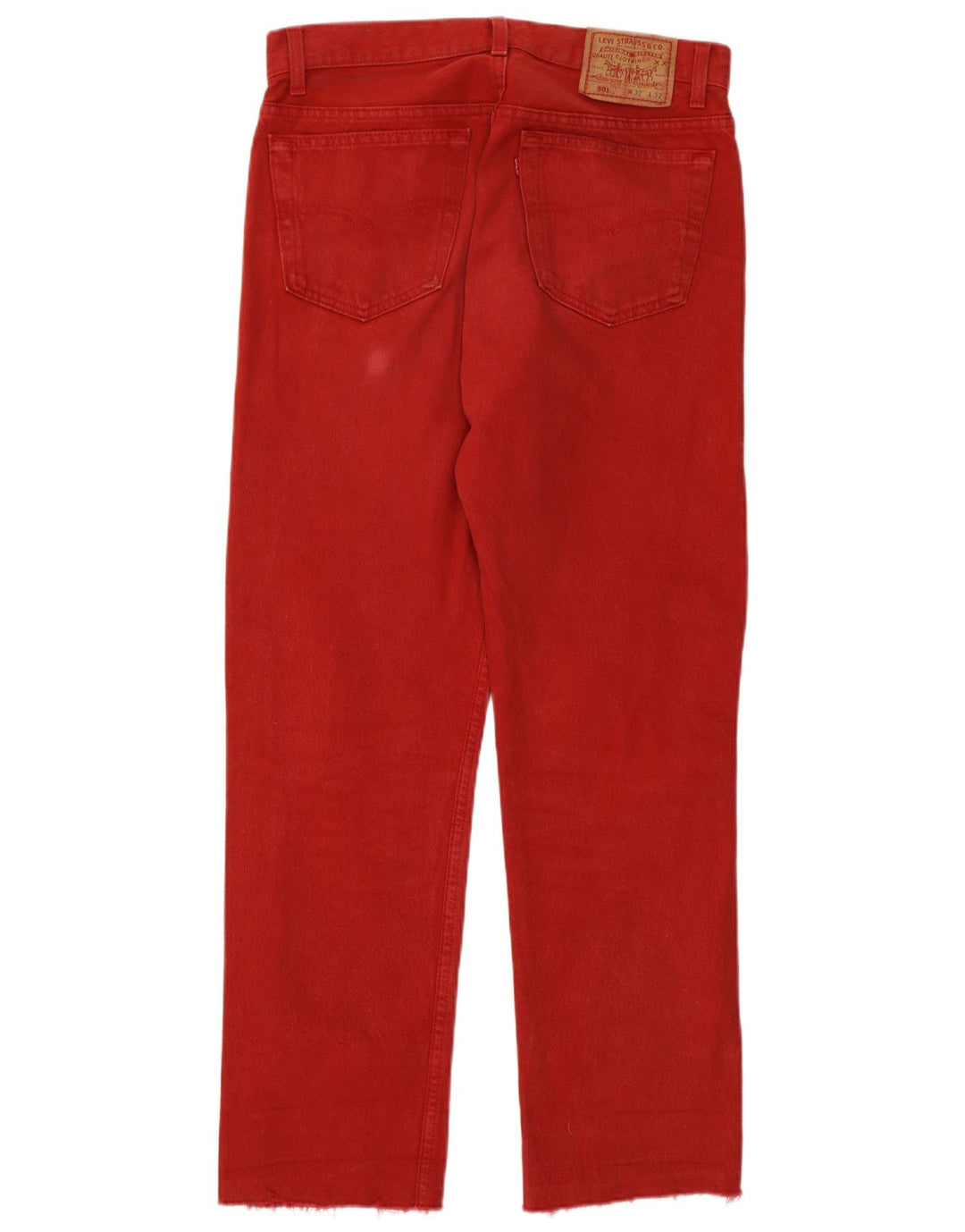 Levi's Mens 501 Straight Jeans W32 L28 Red Cotton