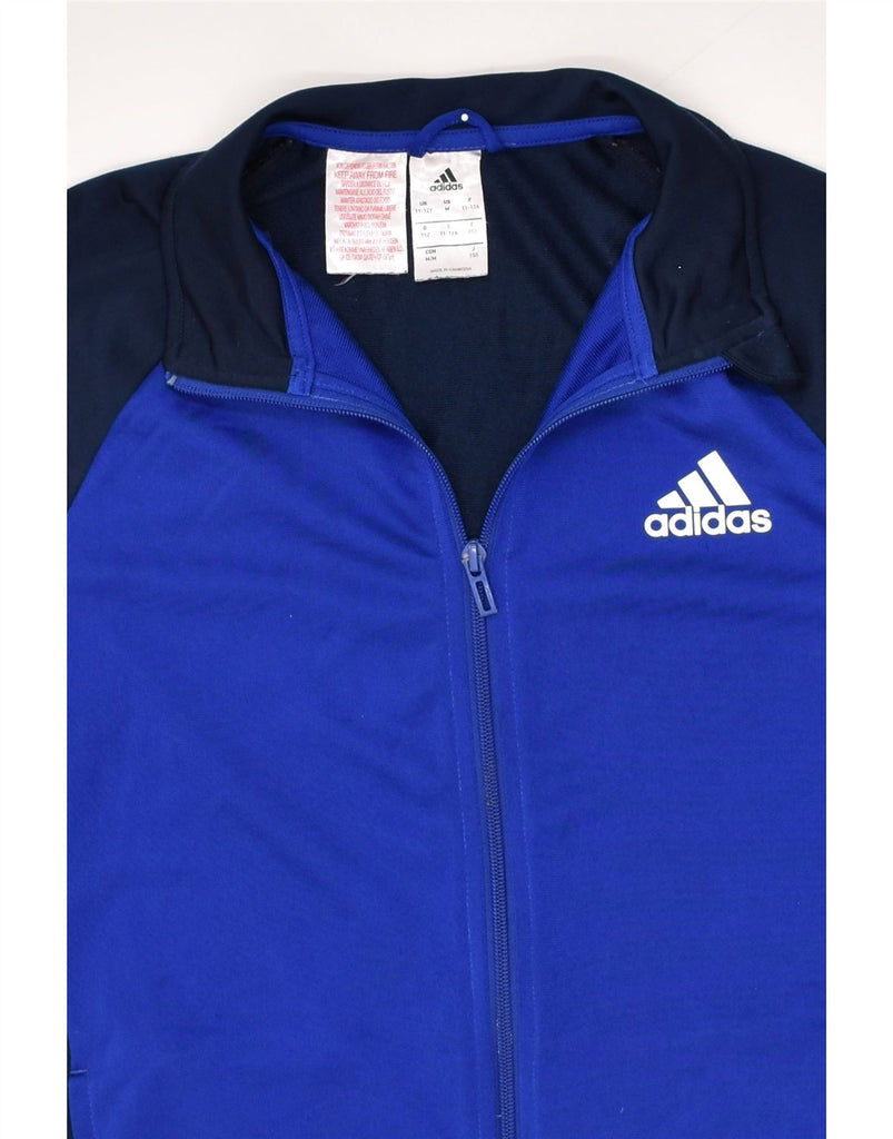 ADIDAS Boys Tracksuit Top Jacket 11-12 Years Navy Blue Colourblock | Vintage Adidas | Thrift | Second-Hand Adidas | Used Clothing | Messina Hembry 