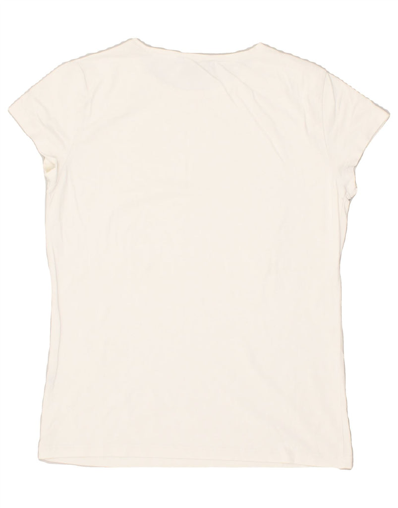 MASSIMO DUTTI Womens T-Shirt Top UK 12 Medium White | Vintage Massimo Dutti | Thrift | Second-Hand Massimo Dutti | Used Clothing | Messina Hembry 