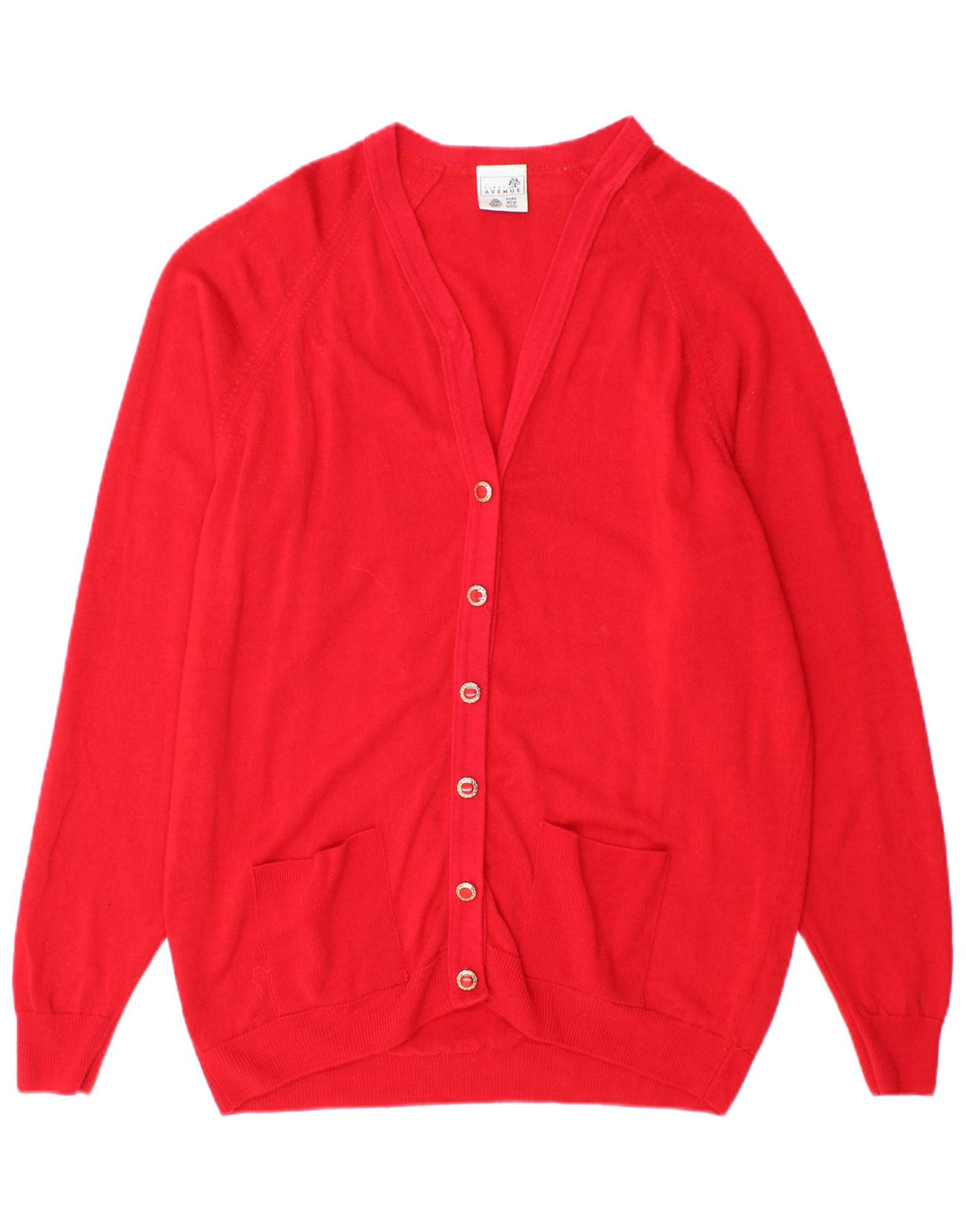 FIRST AVENUE Womens Cardigan Sweater UK 16 Large Red New Wool