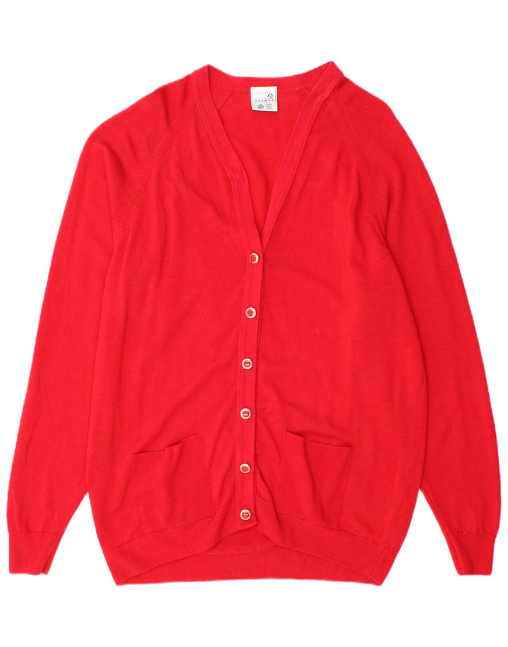 FIRST AVENUE Womens Cardigan Sweater UK 16 Large Red New Wool