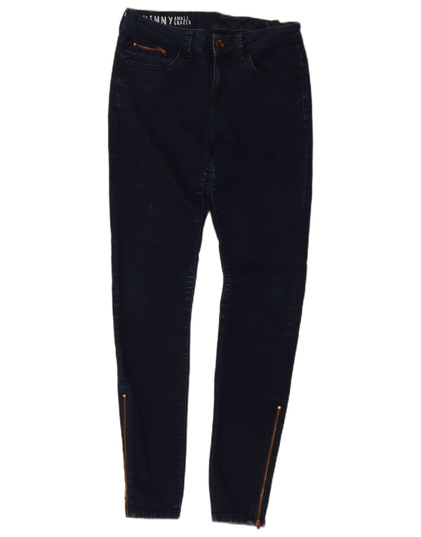 Marks & Spencer Womens Skinny Jeans UK 10 Small W26 L28 Navy Blue Cotton