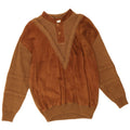 Laura Pucci Mens Button Neck Jumper Sweater Medium Brown