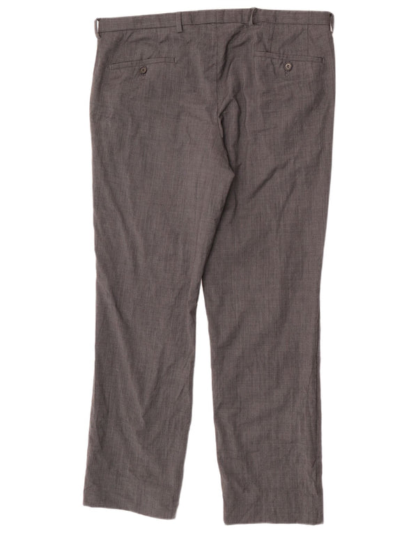 Hugo Boss Mens Straight Suit Trousers IT 50 Large W35 L29 Grey Virgin Wool