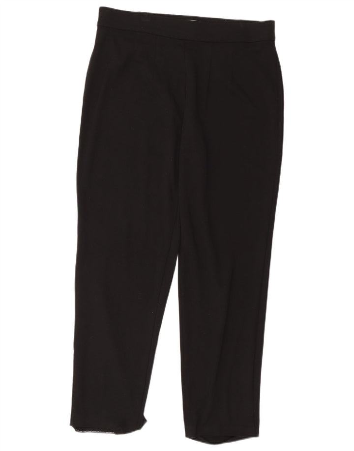 Marks & Spencer Womens Regular Casual Trousers UK 16 Large W34 L29 Black