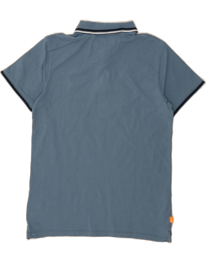TIMBERLAND Mens Slim Fit Polo Shirt Large Blue Cotton Vintage Timberland and Second-Hand Timberland from Messina Hembry 
