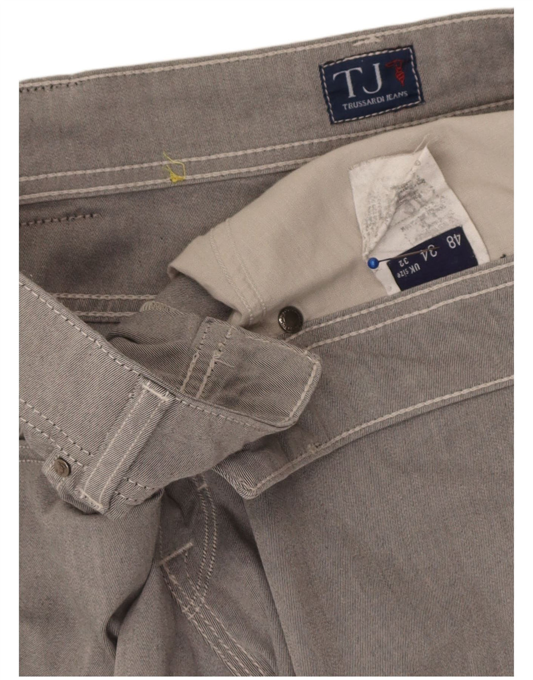 Trussardi Mens Straight Casual Trousers W32 L32 Grey