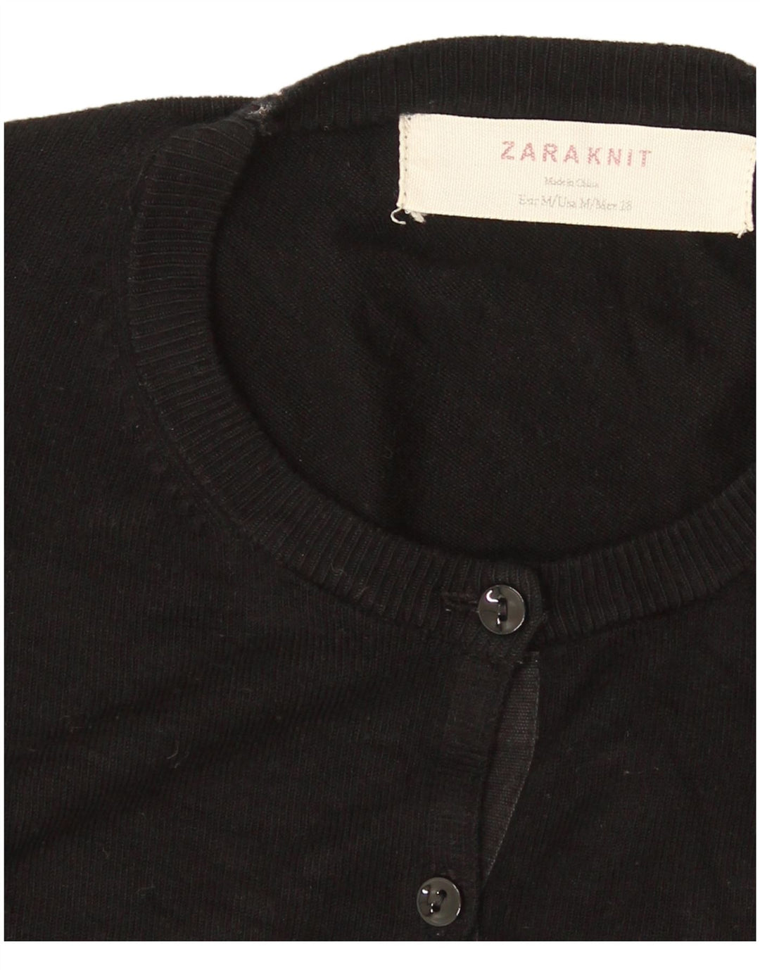 Zara Womens Cardigan Sweater UK 12 Medium Black