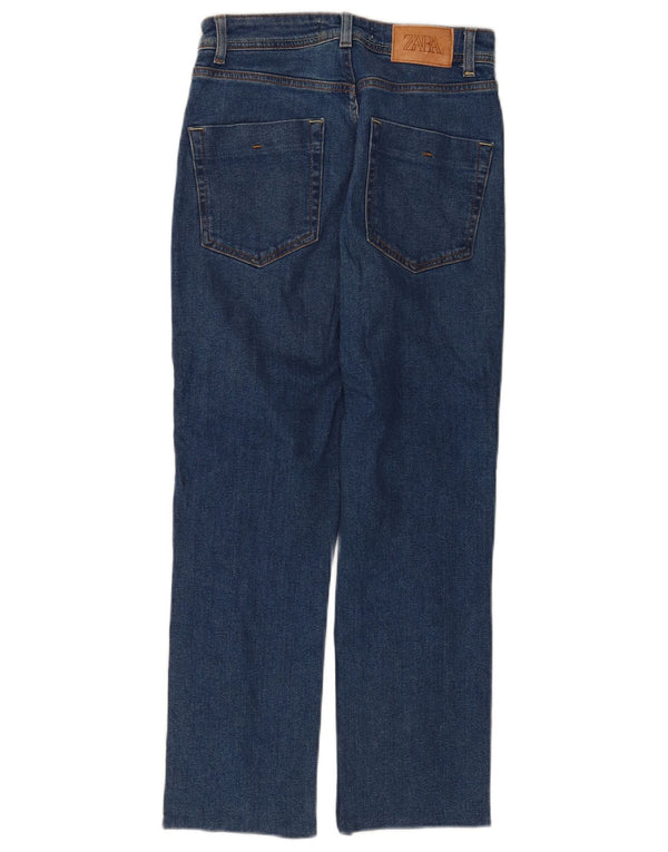 Zara Womens Crop Straight Jeans EU 36 XS W26 L25 Blue