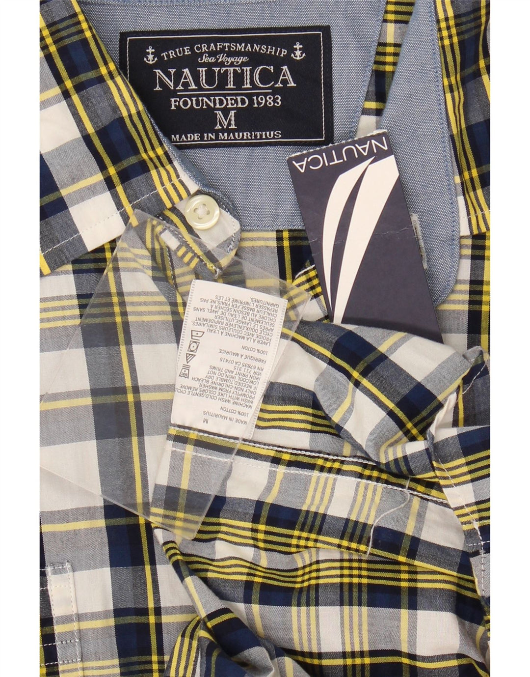 Nautica Mens Shirt Medium Multicoloured Check Cotton