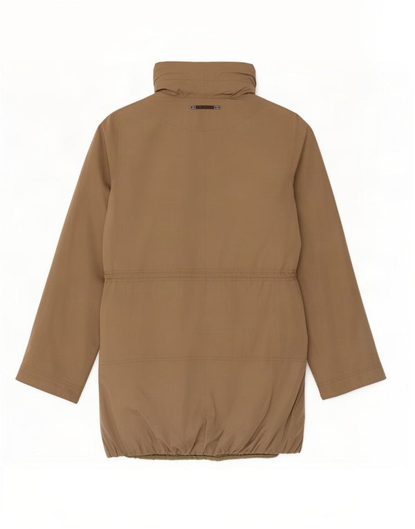 Massimo Dutti Womens Hooded Parka Jacket UK 12 Medium Beige