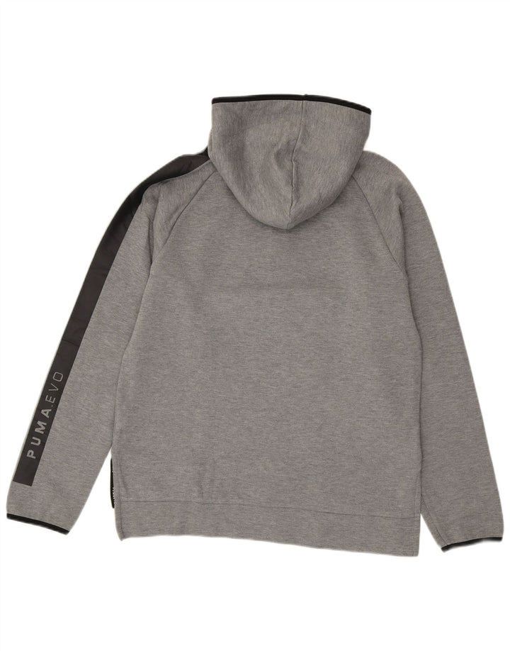 Puma Mens Zip Neck Hoodie Jumper Small Grey Cotton